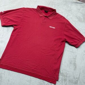 Vintage Nike Ohio State Buckeyes Polo Shirt Mens Large Red Dri-Fit Football NCAA